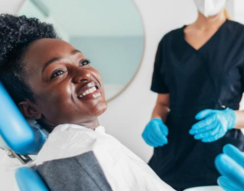 A close-up of a smiling patient showcasing quality orthodontic work